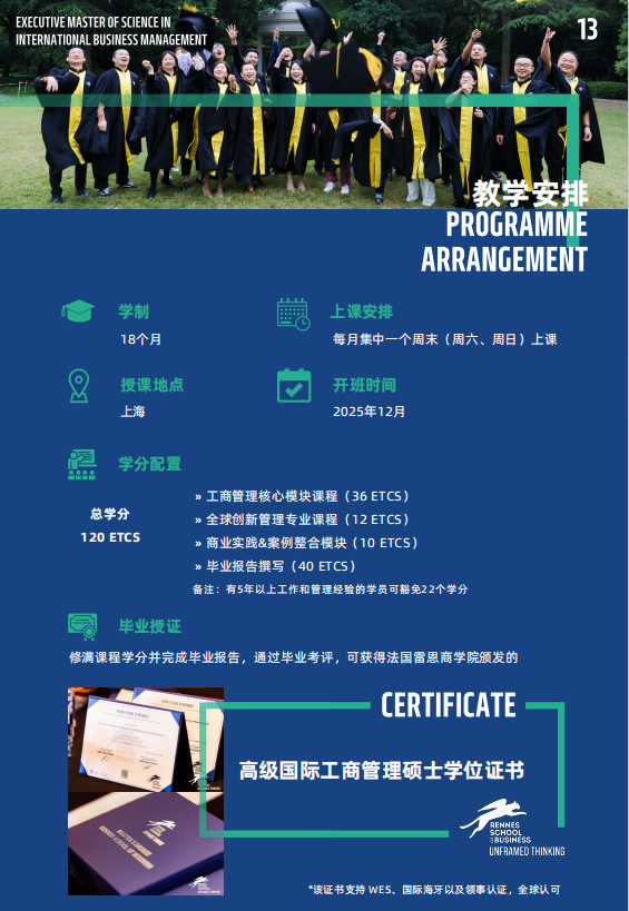 法國(guó)雷恩商學(xué)院-高級(jí)國(guó)際工商管理碩士