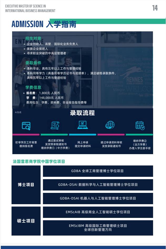 EMSclBM高級(jí)國(guó)際工商管理碩士簡(jiǎn)章-法國(guó)雷恩商學(xué)院