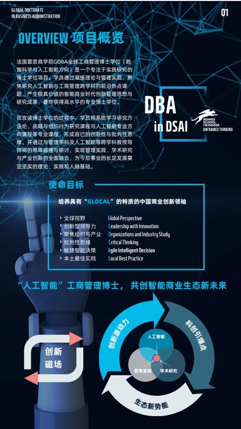 機器人與人工智能方向-全球工商管理博士（GDBA in R&Al）簡章-法國雷恩商學(xué)院